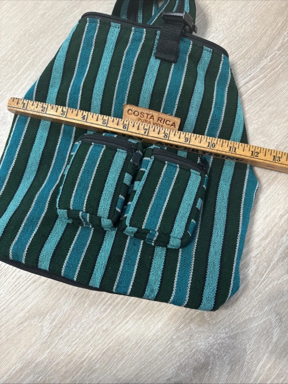 Pura Vida Bohemian Mini Backpack | Striped Knit Crossbody | Costa Rica Beachy Y2